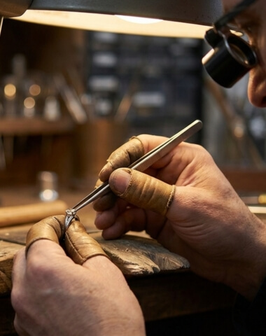 Taller propio de joyería y relojería en Joyería Mikel, Bilbao. Reparación, restauración y diseño de piezas únicas desde 1986